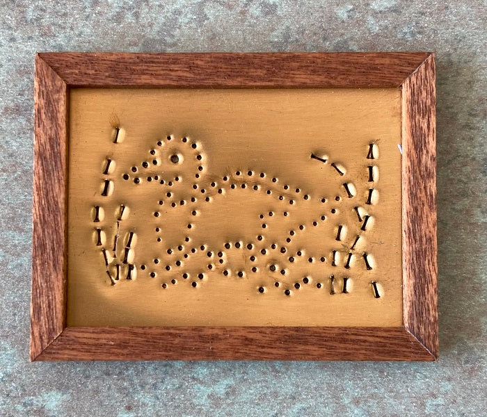 Tooled Copper Duck, Framed