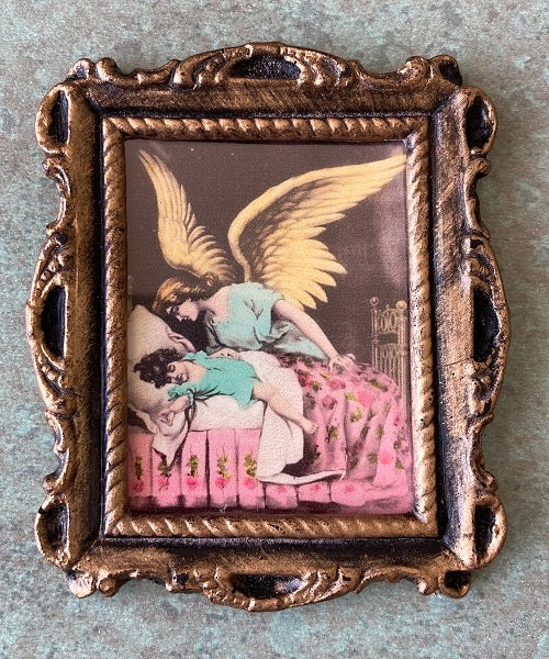 Framed Print, Angel and Sleeping Child