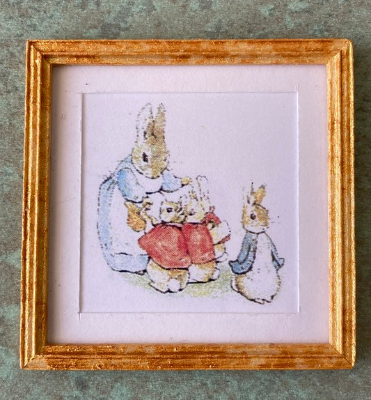 Framed Print, Mrs Peter Rabbit with Babies