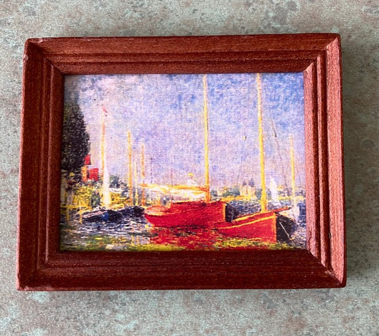 Sailboats Print in Gold Frame