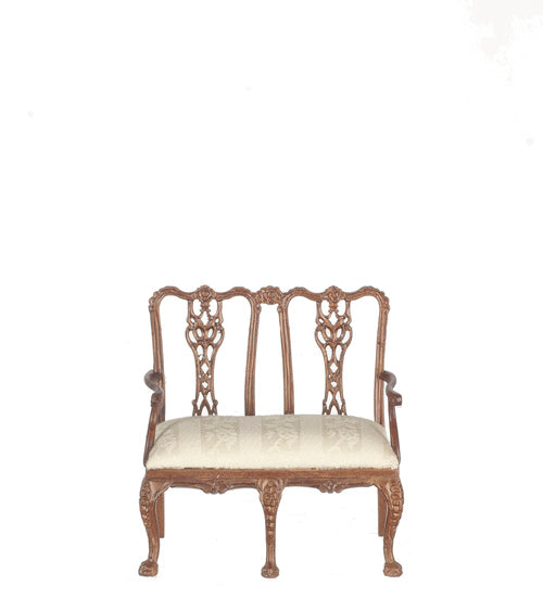 Chippendale Double Back Settee, Walnut