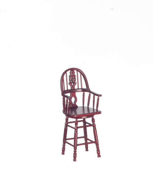 Windsor Bar Stool, Mahogany