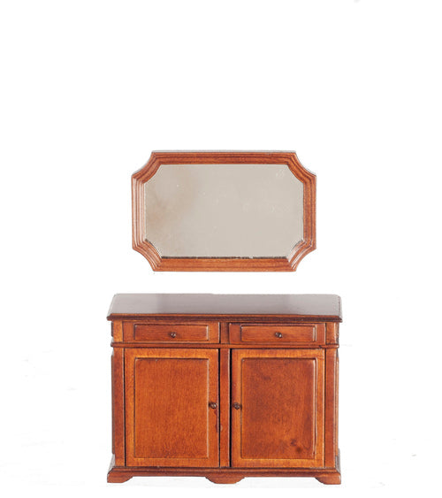 Spanish Style Sideboard with Mirror, Walnut