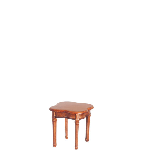 Spanish Style Clover Leaf End Table, Walnut