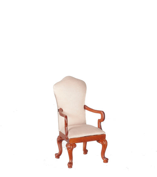 Upholstered Arm Chair, Cream, Walnut