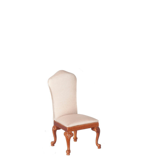 Upholstered Side Chair, Cream, Walnut