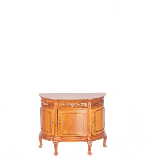 Semi Round Cabinet/Credenza, Walnut