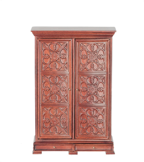 Carved Tudor Wardrobe, Walnut