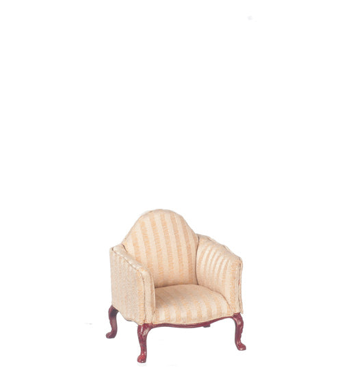 Upholstered Arm Chair with Highback, Mahogany