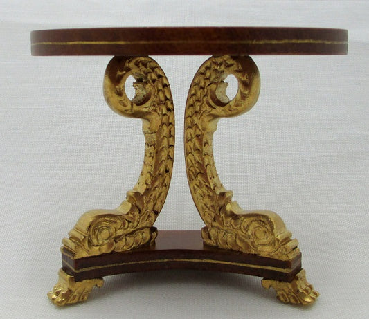 Dolphin Console Table, Gold, Walnut