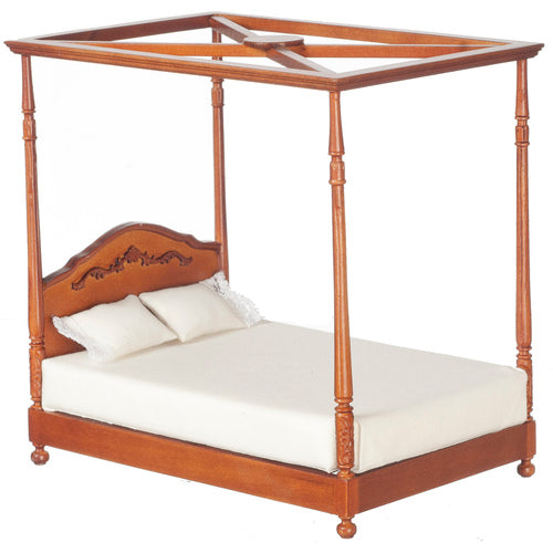 Four Poster Canopy Bed, Walnut