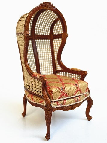 Cane Back Porter Chair, Walnut