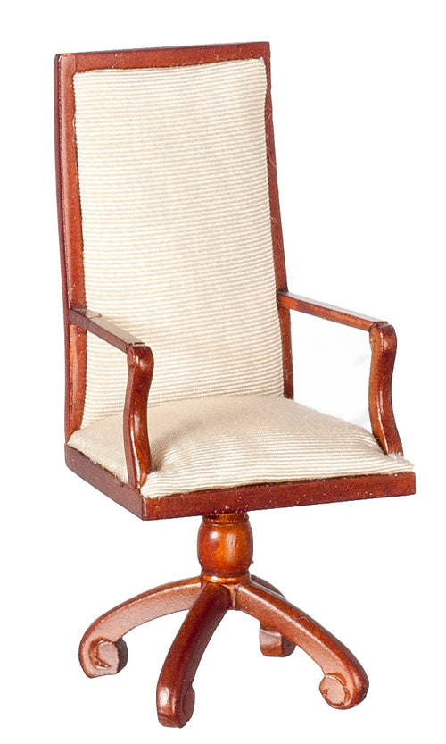 Upholstered Swivel Chair, Walnut