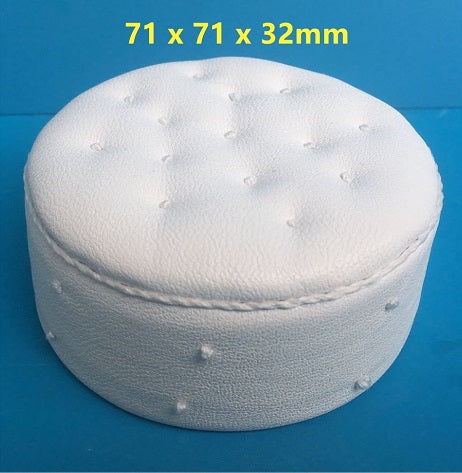 Ottoman, White Leather