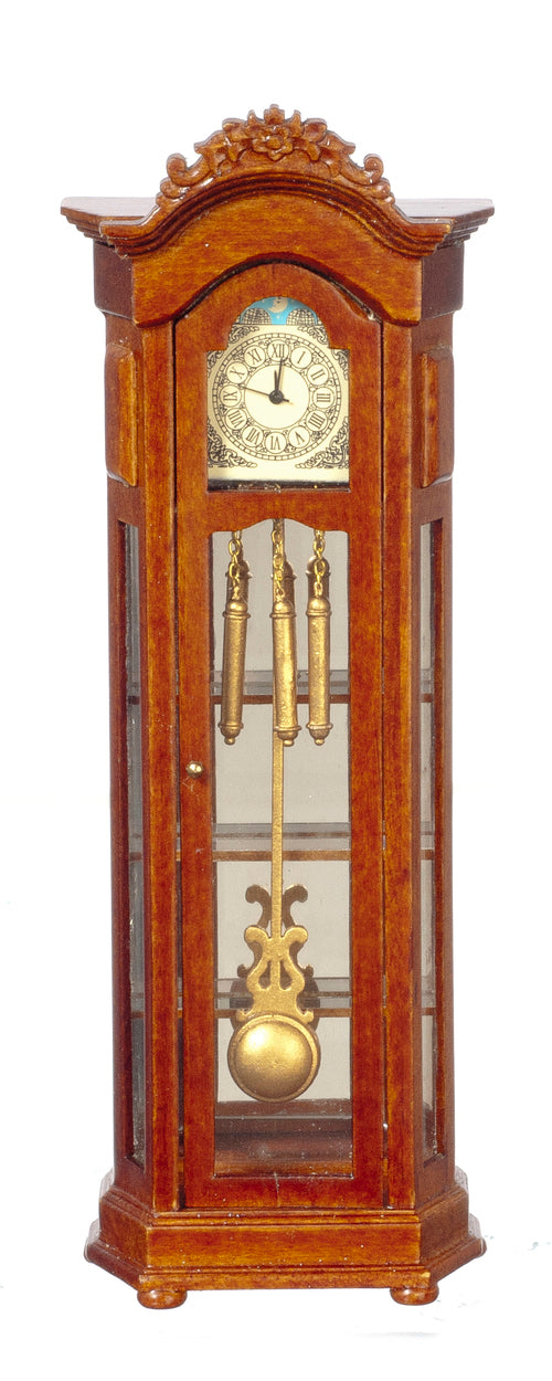 Working Grandfather Clock with Glass Shelves