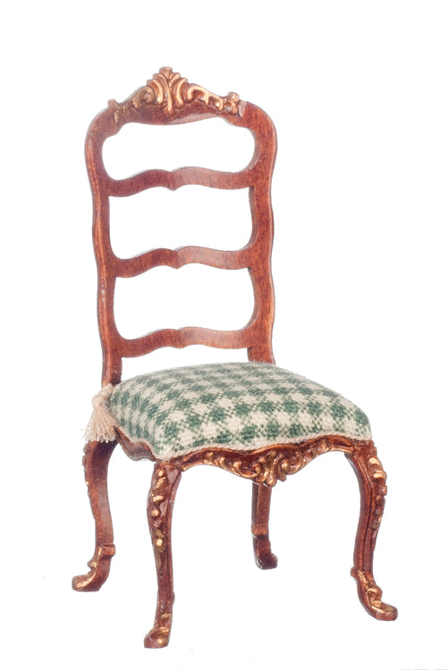 Side Chair with Cabriole Legs, Walnut & Gold