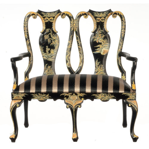 Queen Anne Settee/ Black