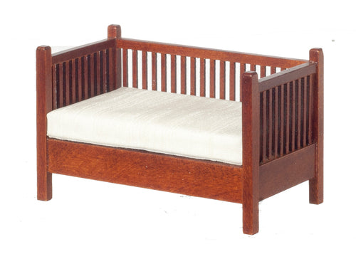 Mission Settee with Slat Back, Walnut