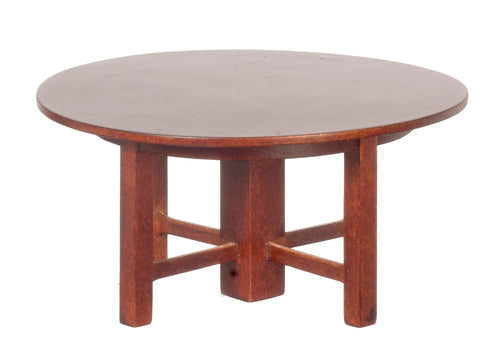 Mission Round Cocktail Table, Walnut