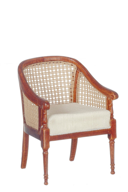 Rococo Tub Cane Chair, 1850, Walnut