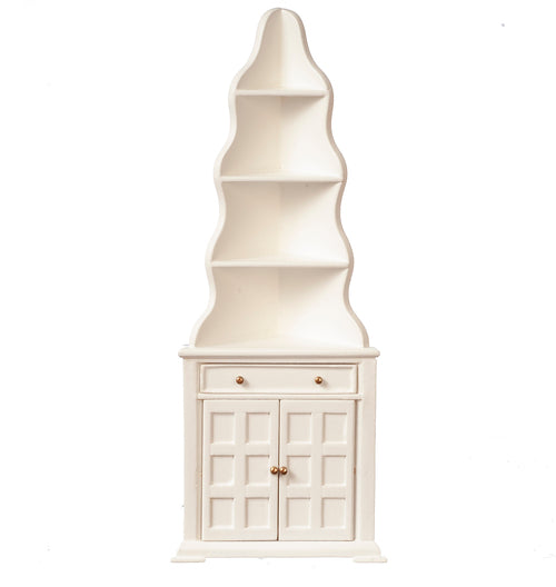 Cottage Style Corner Cabinet, White