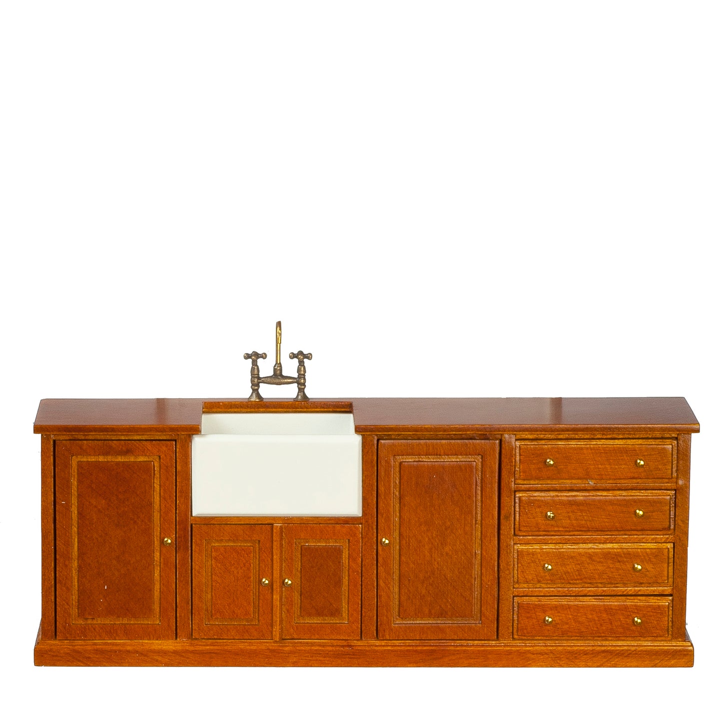 Kitchen Sink with Cupboard & Plate Rack, Walnut