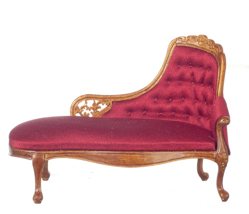 Louis XV Chaise, Red, Walnut