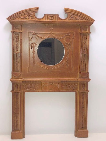 Victorian Art Nouveau Fireplace, Walnut