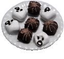 Halloween Petit Fours on Plate, Ghost & Spider