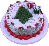 Christmas Cake Decorated with Christmas Tree