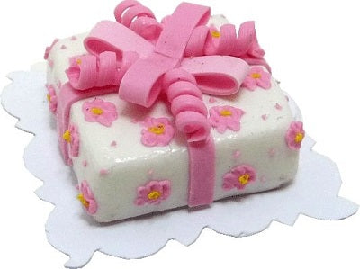 Pink Square Bow Cake