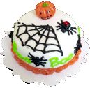 Halloween Pumpkin Spider Web Cake