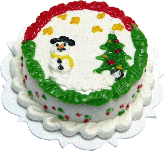 Christmas Cake, Snowman & Tree