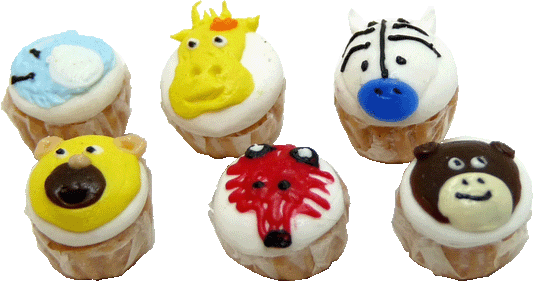 White Animal Cupcakes