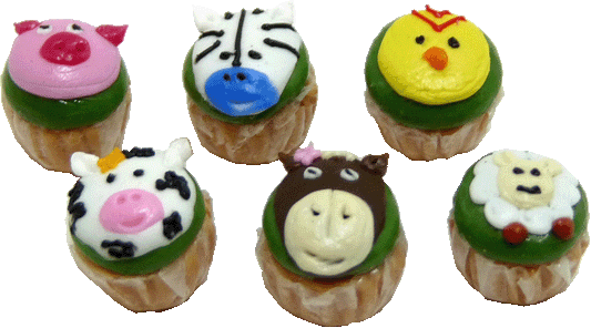 Green Animal Cupcakes