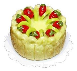 Lady Finger Kiwi Strawberry Cake