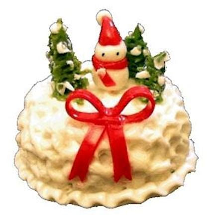 Cake with Christmas Snow Scene