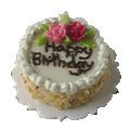 Happy Birthday Cake, Red Rose Trim