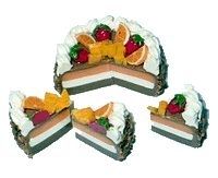 Fruit Topped Cake, Sliced, White