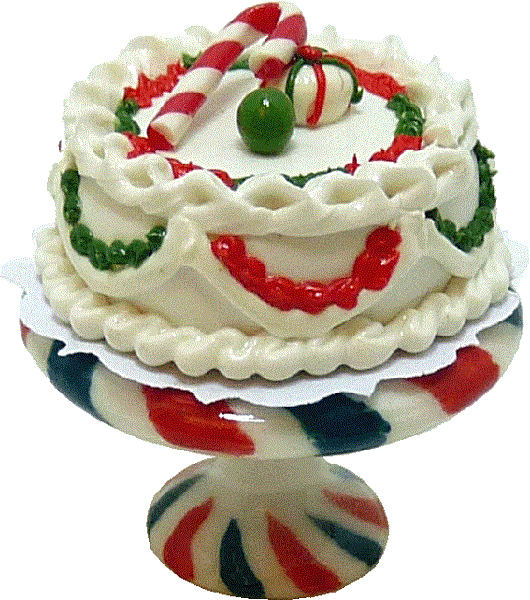 Christmas Cane Cake on Peppermint Platter