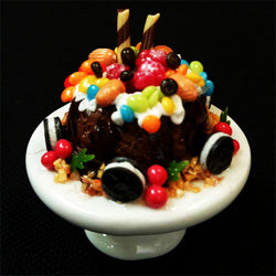 Cake with Fruit & Candy on Stand