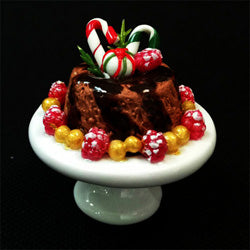 Cake with Christmas Candy on Stand