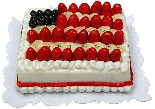 Flag Sheet Cake with Fresh Fruit