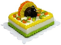 Turkey Thanksgiving Sheet Cake