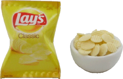 Potato Chip Bag with Chips in Bowl