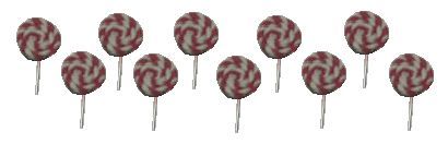 Candy Cane Lollipop, 10pc