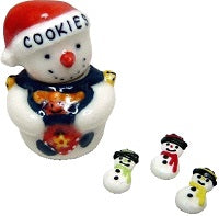 Snowman Cookie Jar with Snowman Cookies