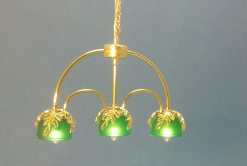 Three Light Hanging Pool Table Light, Green