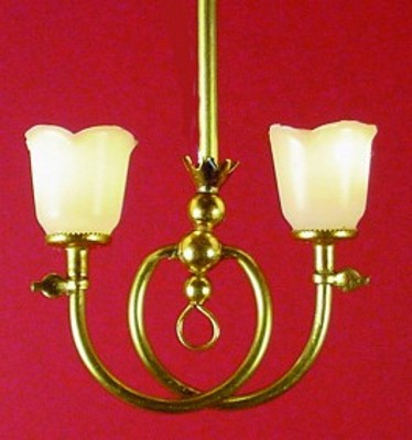 Two Light Gas-Style Chandelier