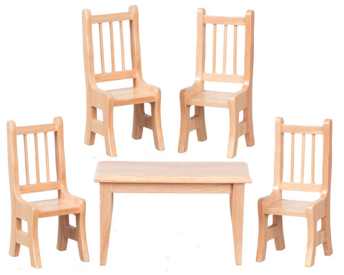 Table with 4 Chairs, Oak